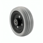 Wheelchair Caster Assembly, Flat Free, Grey Ribbed Tire, 6" x 2", TAGC1762