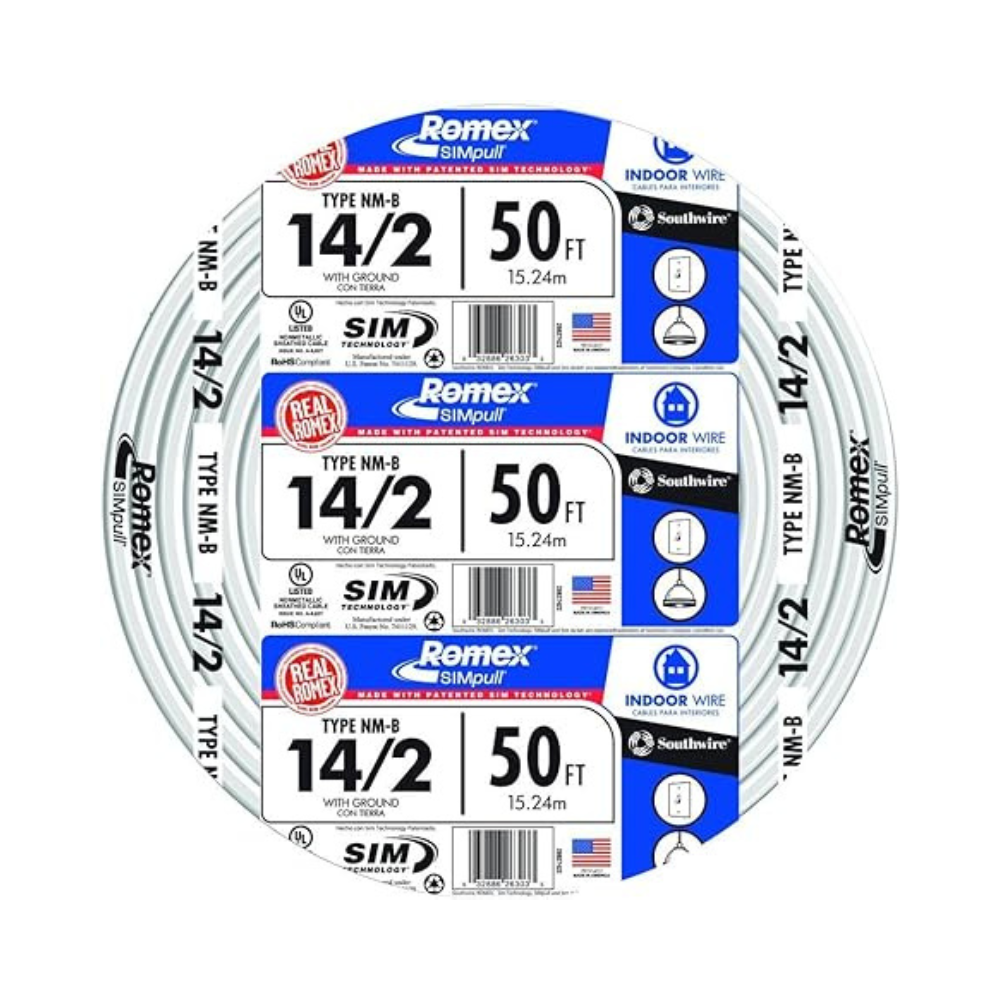 Untitled-design-2025-04-20T225447.974.png Southwire Romex Brand Simpull Solid Indoor 14/2 W/G NMB Cable 50ft coil - Image 1